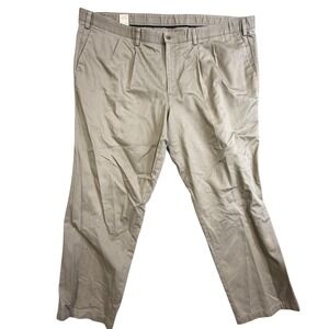 Dockers Pants Mens 50x32 Khaki Individual Fit Waistband Pleated Chino Casual